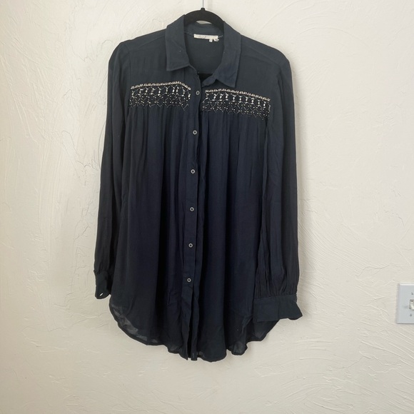 Anthropologie floreat Beulah beaded button tunic▪️size S - Picture 2 of 9